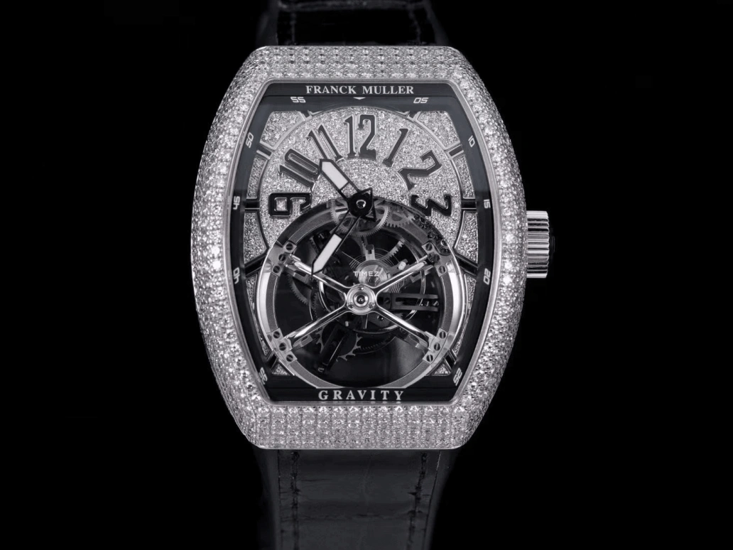 Franck Muller,VANGUARD 44x55mm,44x55mm,Stainless Steel,Silver,Skeleton,Handwound,Tourbillon,Sapphire,V 45 T GR CS D CD NR AC DIAM NR AC