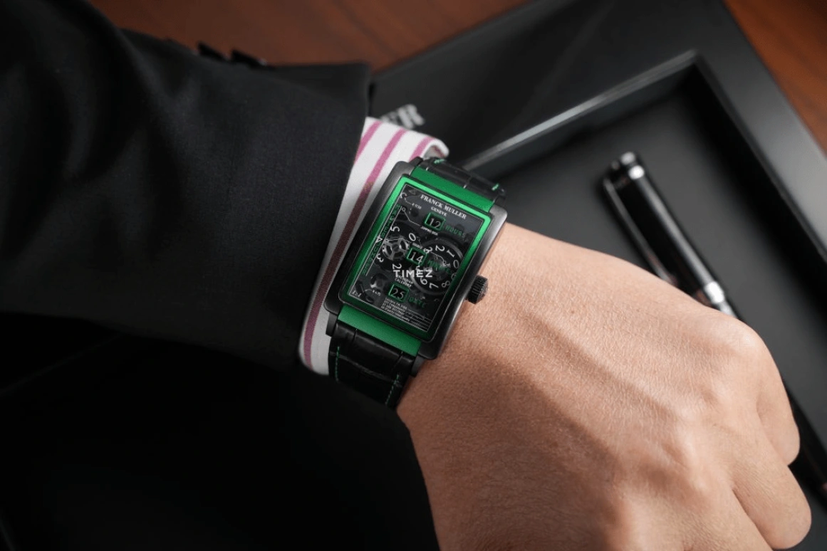 Franck Muller,LONG ISLAND 35.30x48.10mm,35.30x48.10mm,Titanium,Black,Skeleton,Handwound,Day,Jumping Minutes,Jumping Hours,LI 35 MASTER JUMPER SQT NR BR VR