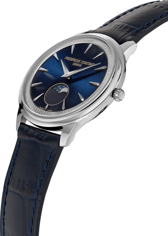 Frederique Constant,Classics 37mm,37mm,Stainless Steel,Blue,Quartz,Moonphase,In-house Caliber,FC,FC-206N3S6