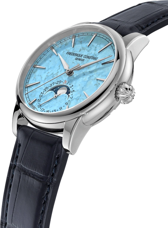 Frederique Constant,Classics 40mm,40mm,Stainless Steel,Blue,Automatic,Moonphase,Day,FC,FC-716TU3H6