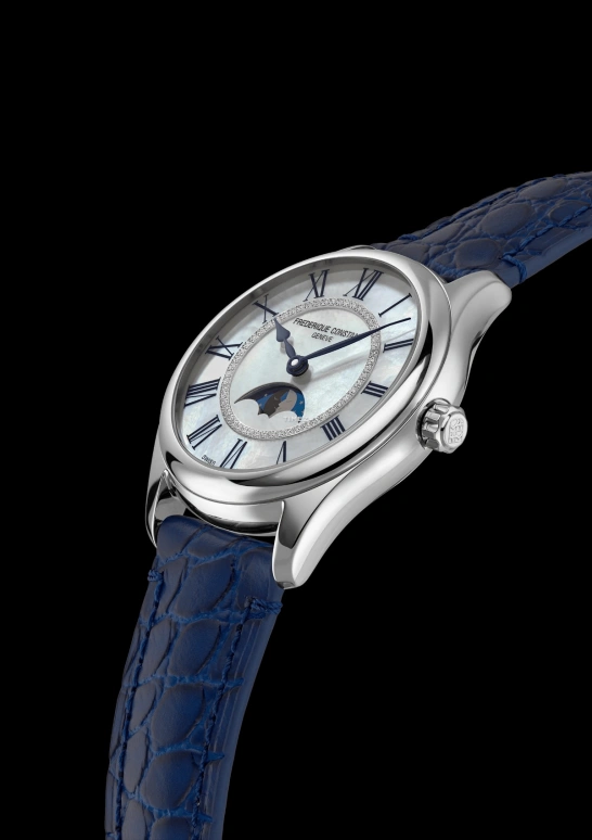 Frederique Constant,Classics 36mm,36mm,Stainless Steel,White,Automatic,Moonphase,Round,FC,FC-331MPWND3B6