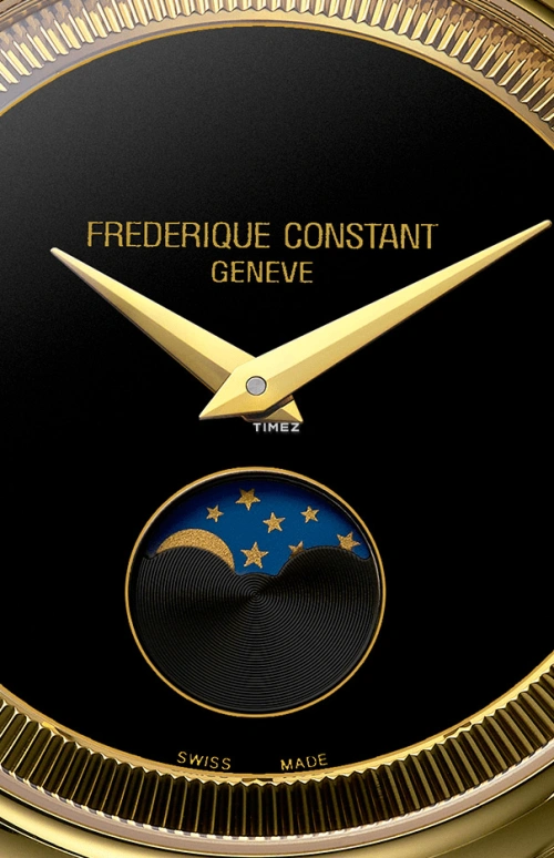 Frederique Constant,Classics 37mm,37mm,Stainless Steel,Black,Quartz,Moonphase,In-house Caliber,FC,FC-206B3S5