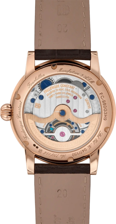 Frederique Constant,Classics 39mm,39mm,Rose Gold,Black,Automatic,Tourbillon,Sapphire,Crystal Glass,FC,FC-980G3H9