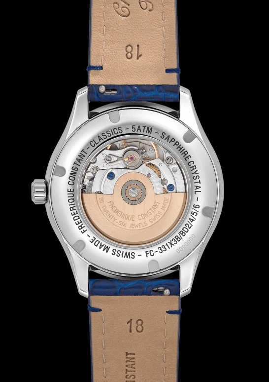 Frederique Constant,Classics 36mm,36mm,Stainless Steel,White,Automatic,Moonphase,Round,FC,FC-331MPWND3B6
