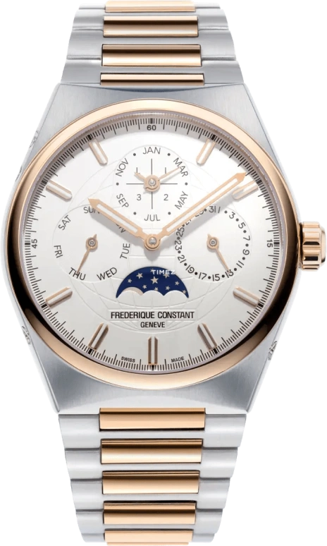 Frederique Constant,Other 41mm,41mm,Stainless Steel,Silver,Automatic,Moonphase,Leap Year,Month,Date,Sapphire,Crystal Glass,Round,FC,FC-775V4NH2B