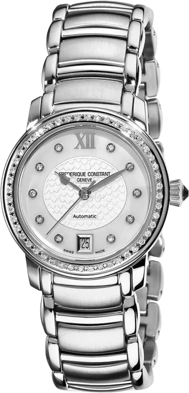 Frederique Constant,Classics 31mm,31mm,Stainless Steel,White,Quartz,Day,In-house Caliber,FC,FC-220WHD2ERD6B