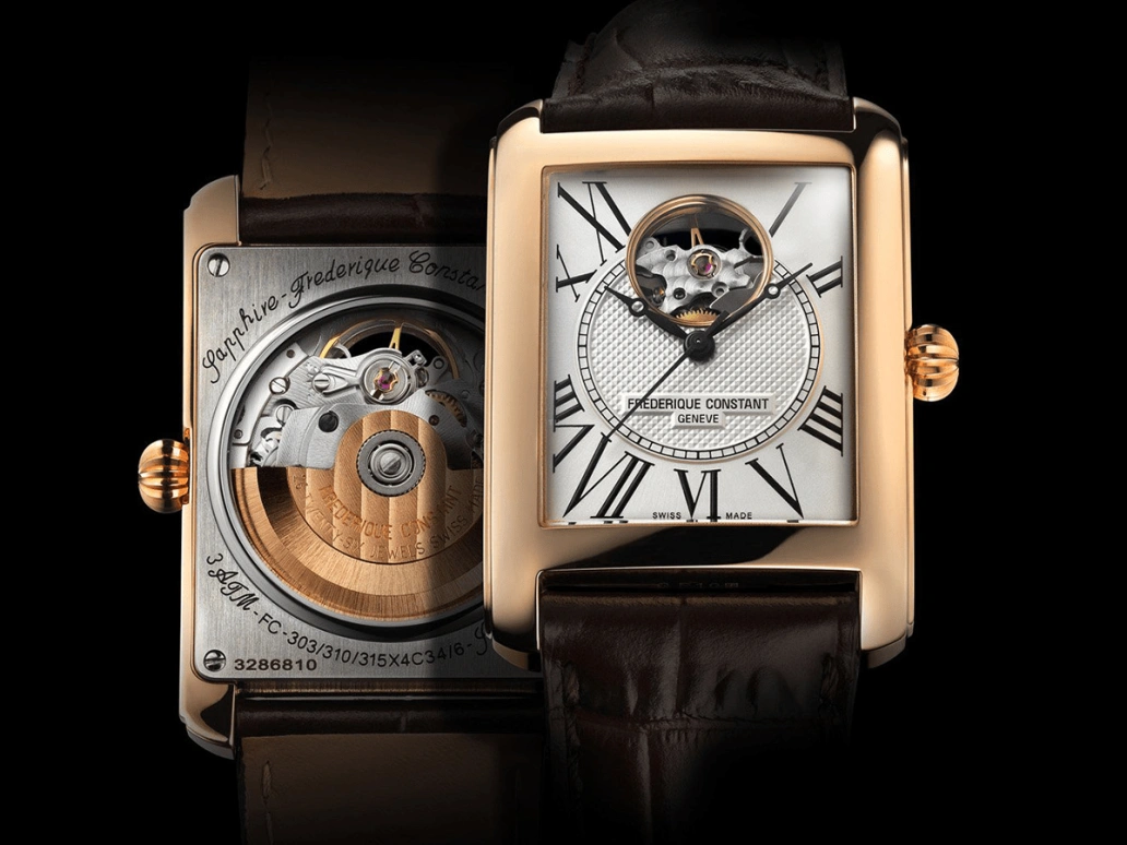 Frederique Constant,Classics 30x34mm,30x34mm,Stainless Steel,Black,Silver,In-house Caliber,Sapphire,Crystal Glass,Rectangular,FC,FC-310MC4S34