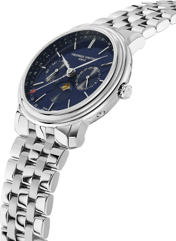 Frederique Constant,Classics 40mm,40mm,Stainless Steel,Blue,Quartz,Moonphase,Date,Day,FC,FC-270N4P6B