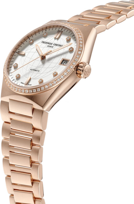 Frederique Constant,Other 34mm,34mm,Rose Gold,Silver White,Automatic,38hours,In-house Caliber,FC,FC-303VD2NHD4B