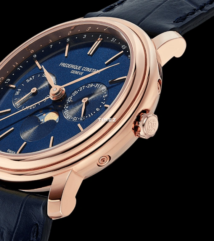 Frederique Constant,Classics 40mm,40mm,Stainless Steel,Blue,Quartz,Moonphase,Date,Day,FC,FC-270N4P4