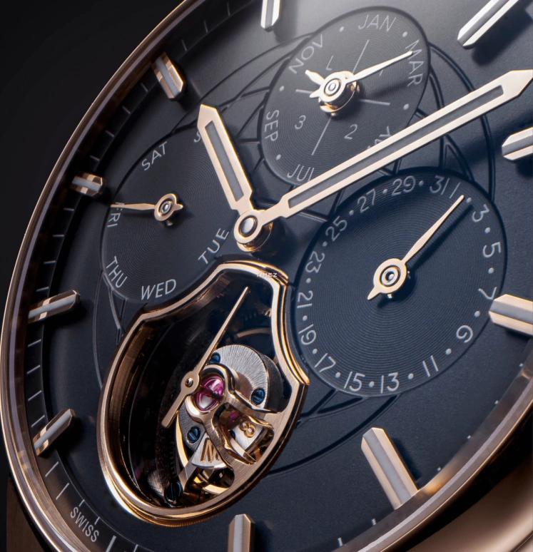 Frederique Constant,Other 41mm,41mm,Rose Gold,Blue,Automatic,Perpetual Calendar,Leap Year,Month,Date,Sapphire,Crystal Glass,Round,FC,FC-975BL4NH9