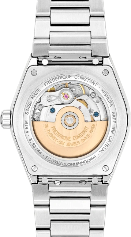 Frederique Constant,Other 34mm,34mm,Stainless Steel,Pink,Automatic,Day,Sapphire,Crystal Glass,FC,FC-303LP2NH6B