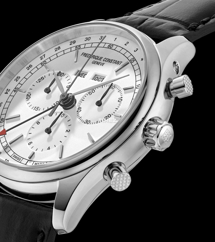 Frederique Constant,Classics 40mm,40mm,Stainless Steel,Silver,Quartz,Chronograph,Month,Date,Day,Sapphire,Crystal Glass,Round,FC,FC-296SW5B6