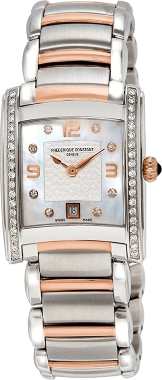 Frederique Constant,Classics 26x28mm,26x28mm,Stainless Steel,White,In-house Caliber,Sapphire,Crystal Glass,Setting,Diamonds,FC,FC-220WAD2ECD2B