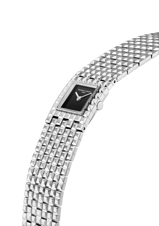 Frederique Constant,Classics 25.70x20mm,25.70x20mm,Stainless Steel,Black,Quartz,In-house Caliber,Rectangular,FC,FC-200ONB1MC6B