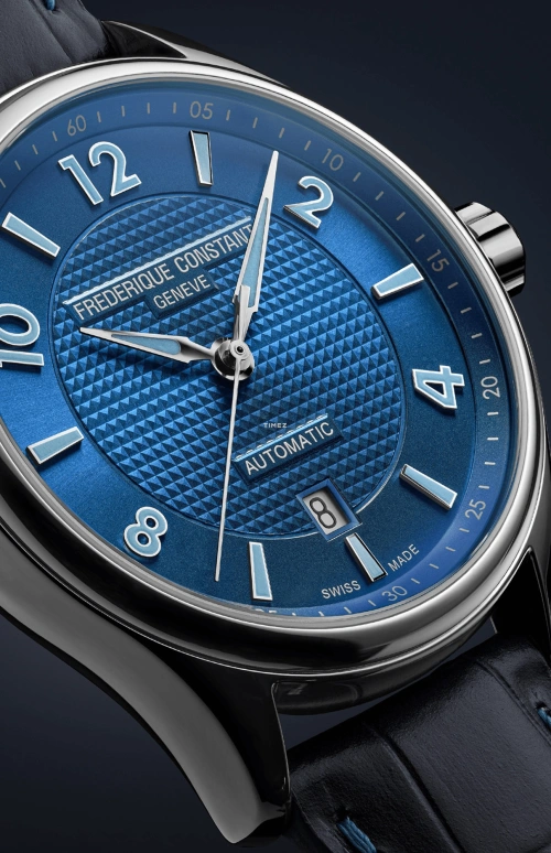 Frederique Constant,Classics 42mm,42mm,Stainless Steel,Blue,Automatic,Day,38hours,FC,FC-303RMLN5B6