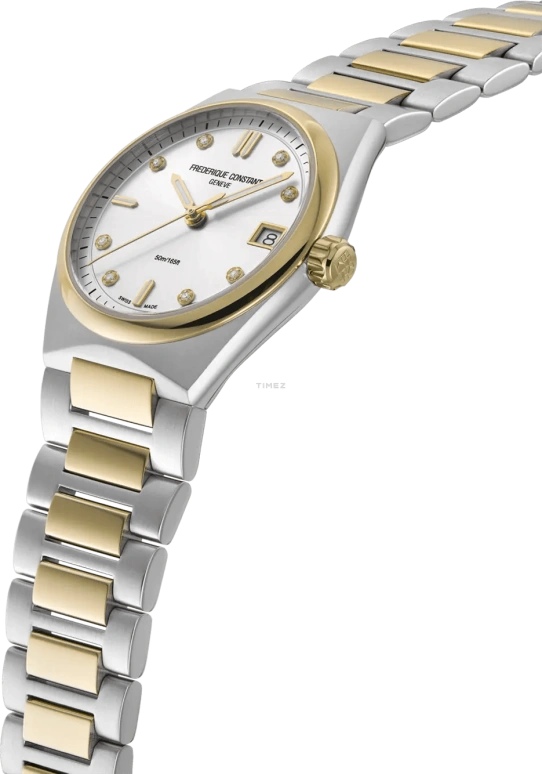 Frederique Constant,Highlife 31mm,31mm,Stainless Steel,Yellow Gold,Silver,Quartz,Day,In-house Caliber,FC,FC-240VD2NH3B