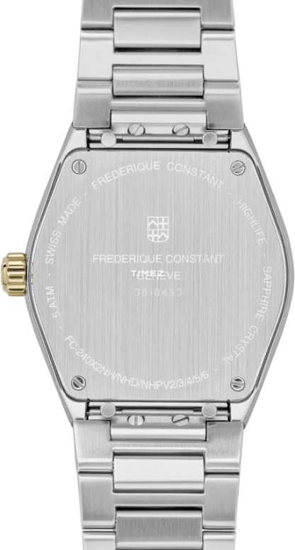 Frederique Constant,Highlife 31mm,31mm,Stainless Steel,Yellow Gold,Silver,Quartz,Day,In-house Caliber,FC,FC-240VD2NH3B