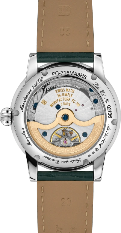 Frederique Constant,Manufacture 40mm,40mm,White Gold,Green,Automatic,Moonphase,Day,FC,FC-716MA3H8