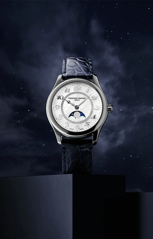 Frederique Constant,Classics 36mm,36mm,Stainless Steel,White,Automatic,Moonphase,Sapphire,Crystal Glass,FC,FC-331MPWD3B6