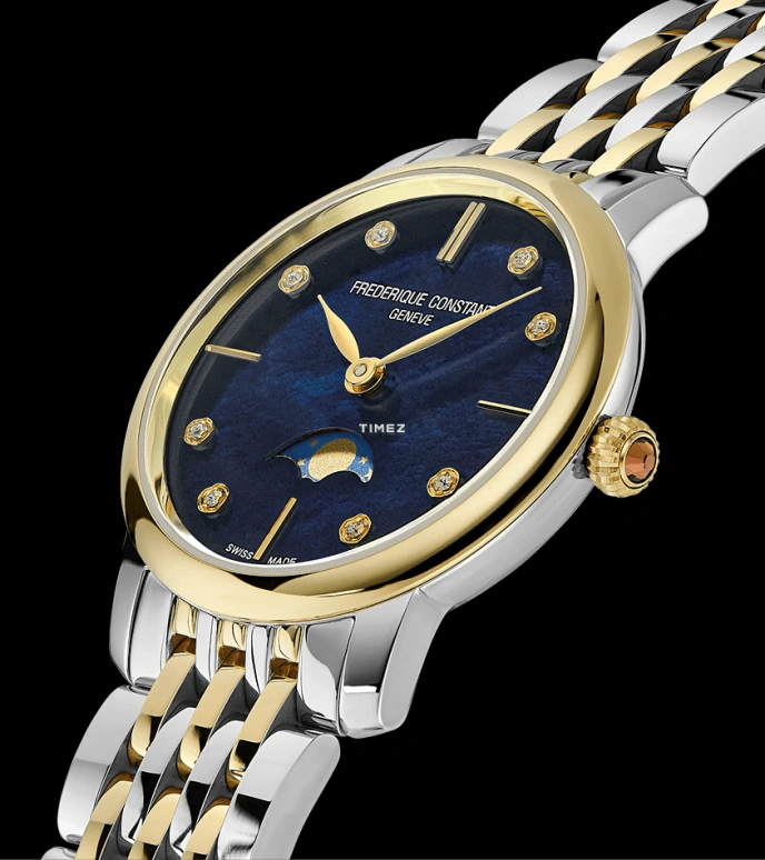 Frederique Constant,Classics 30mm,30mm,Stainless Steel,Blue,Quartz,Moonphase,Sapphire,Crystal Glass,FC,FC-206MPND1S3B