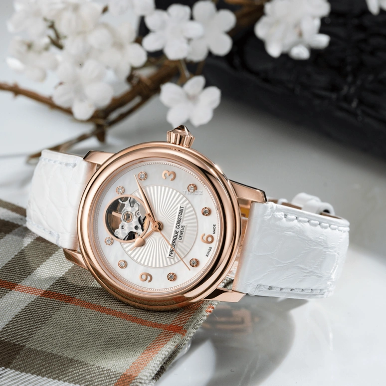 Frederique Constant,Ladies Automatic 35mm,35mm,Stainless Steel,Rose,Silver,Silver White,Automatic,In-house Caliber,Sapphire,Crystal Glass,FC,FC-310HBAD2P4