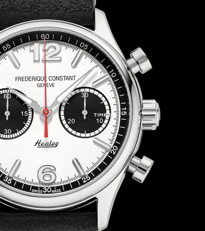 Frederique Constant,Classics 42mm,42mm,Stainless Steel,White,Automatic,Chronograph,In-house Caliber,FC,FC-397HSB5B6