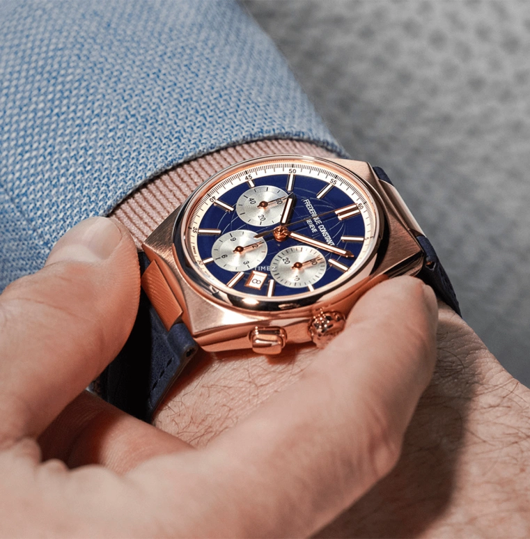 Frederique Constant,Highlife 41mm,41mm,Stainless Steel,Blue,Silver,Automatic,Chronograph,Day,FC,FC-391NS4NH4