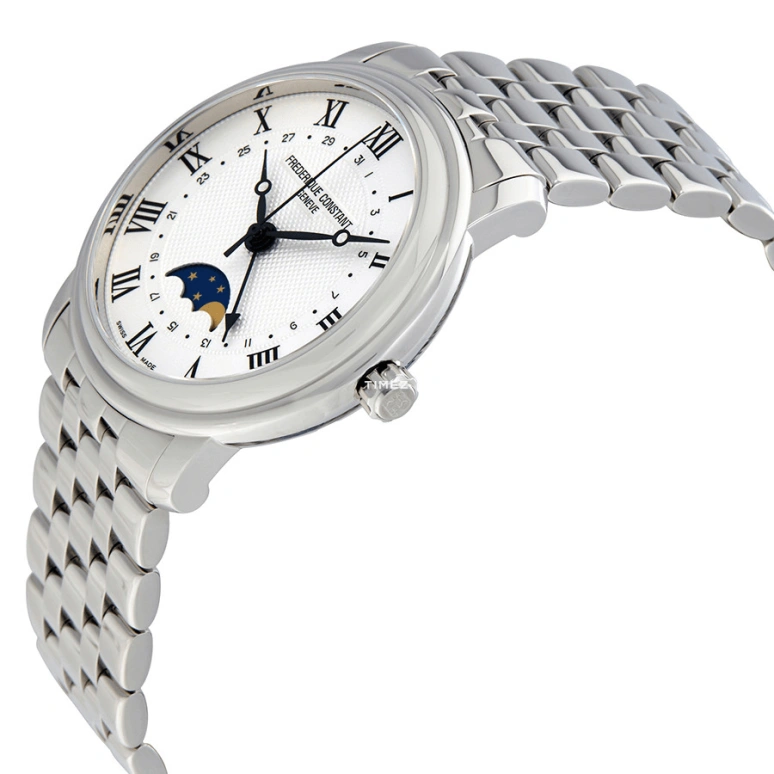 Frederique Constant,Other 40mm,40mm,Stainless Steel,Silver,Automatic,Moonphase,Day,FC,FC-330MC4P6B