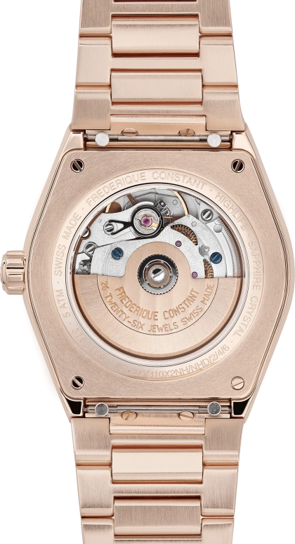 Frederique Constant,Other 34mm,34mm,Rose Gold,Silver White,Automatic,38hours,In-house Caliber,FC,FC-303VD2NHD4B