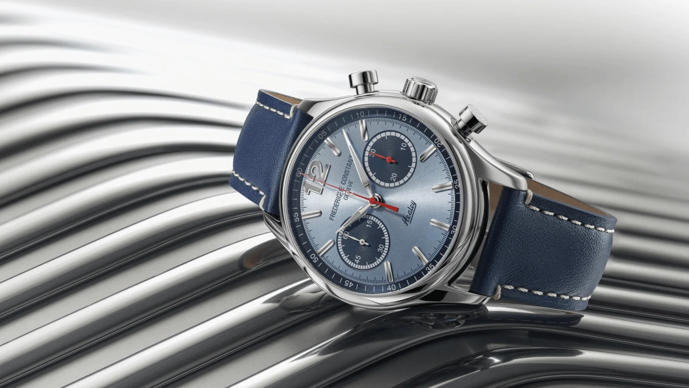 Frederique Constant,Classics 42mm,42mm,Stainless Steel,Blue,Automatic,Chronograph,In-house Caliber,FC,FC-397HLBN5B6