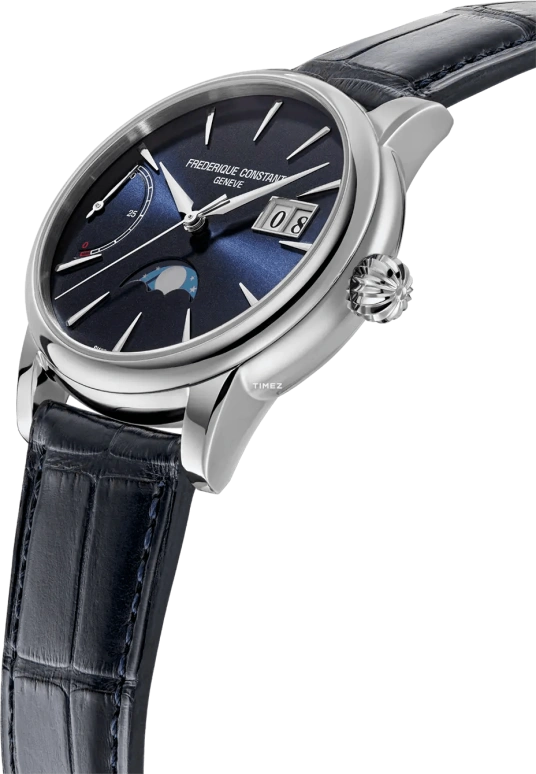Frederique Constant,Classics 40mm,40mm,Stainless Steel,Blue,Automatic,Moonphase,Power Reserve Indicator,Big Date,FC,FC-735N3H6