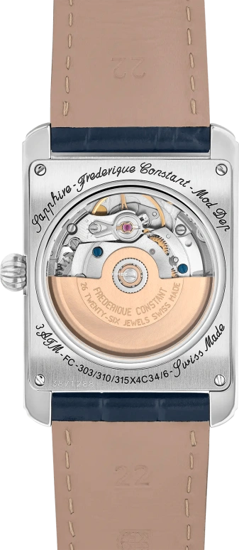 Frederique Constant,Classics 30.40x33.30mm,30.40x33.30mm,Stainless Steel,Blue,Automatic,Sapphire,Rectangular,FC,FC-311N4C6
