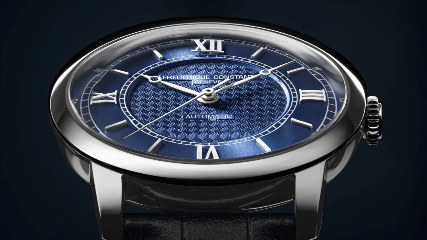 Frederique Constant,Classics 38.50mm,38.50mm,Stainless Steel,Blue,Automatic,Round,Silver,FC,FC-301N3B6
