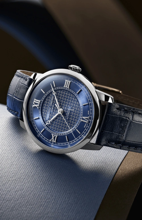 Frederique Constant,Classics 38.50mm,38.50mm,Stainless Steel,Blue,Automatic,Round,Silver,FC,FC-301N3B6