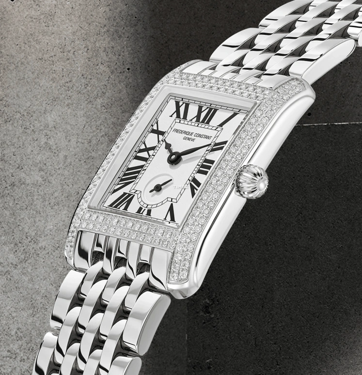 Frederique Constant,Classics 36x25.20mm,36x25.20mm,Stainless Steel,White,Quartz,In-house Caliber,Sapphire,Crystal Glass,FC,FC-235S2CD6B