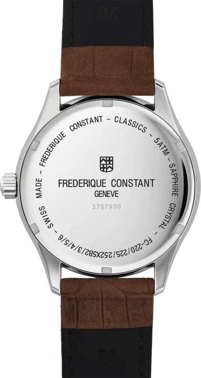 Frederique Constant,Classics 40mm,40mm,Stainless Steel,Silver,Quartz,Day,Dule Time,FC,FC-252SS5B6
