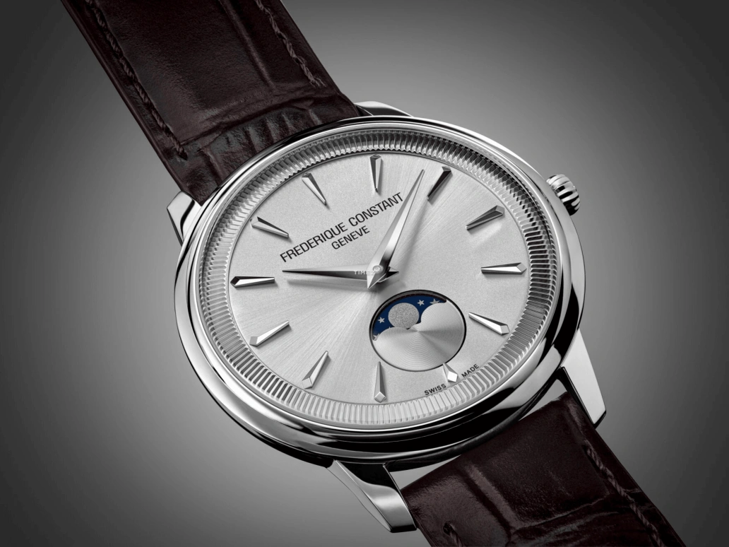 Frederique Constant,Classics 37mm,37mm,Stainless Steel,Silver,Quartz,Moonphase,In-house Caliber,FC,FC-206S3S6