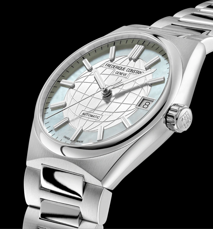 Frederique Constant,Other 34mm,34mm,Stainless Steel,White,Automatic,Day,Sapphire,Crystal Glass,FC,FC-303MPW2NH6B
