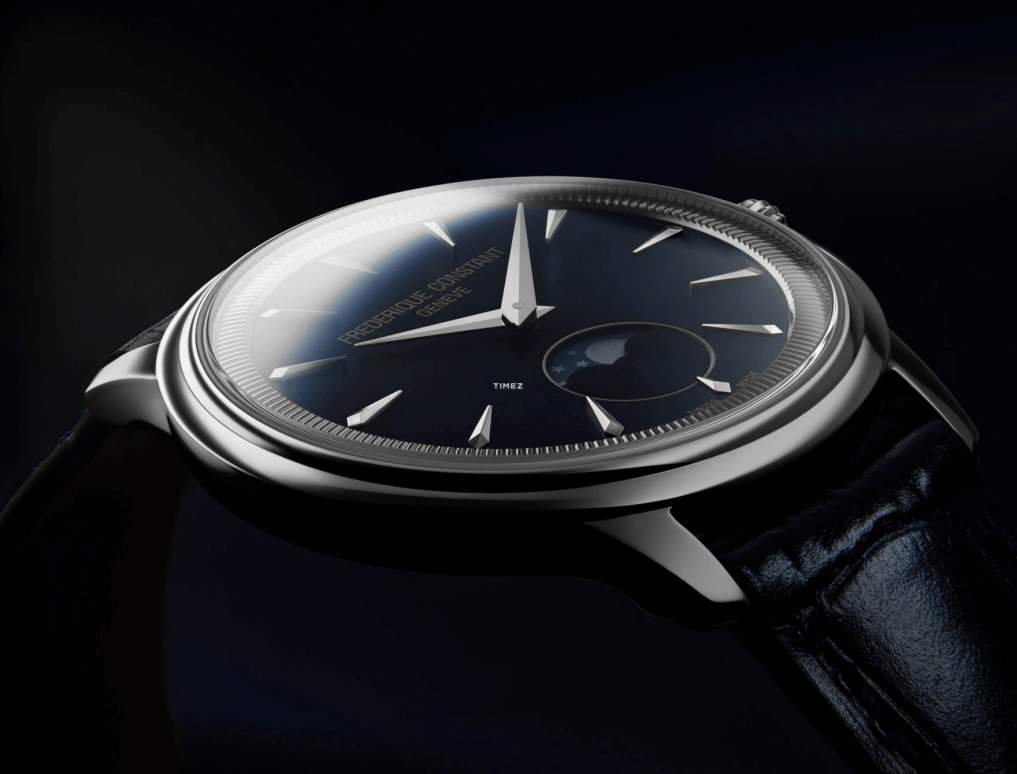 Frederique Constant,Classics 37mm,37mm,Stainless Steel,Blue,Quartz,Moonphase,In-house Caliber,FC,FC-206N3S6