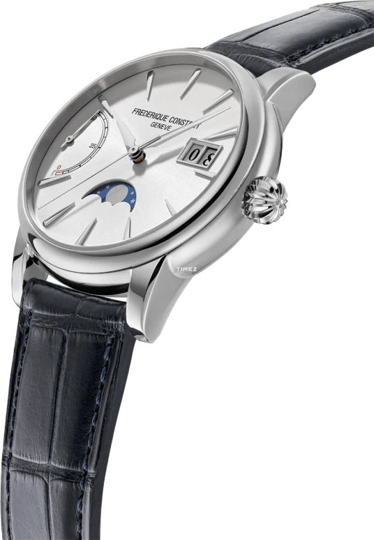 Frederique Constant,Classics 40mm,40mm,Stainless Steel,White,Automatic,Moonphase,Power Reserve Indicator,Big Date,FC,FC-735S3H6