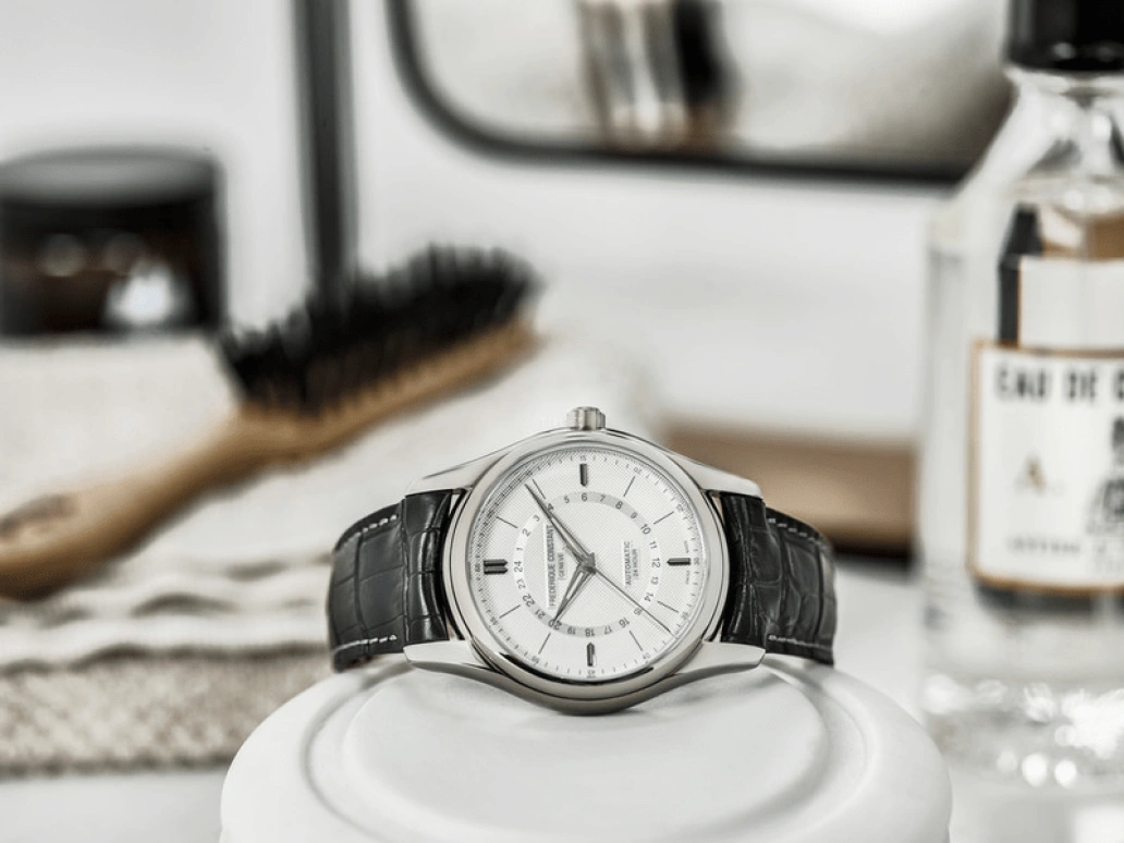 Frederique Constant,Classics 42mm,42mm,Stainless Steel,Silver,Automatic,Dule Time,In-house Caliber,FC,FC-332S6B6