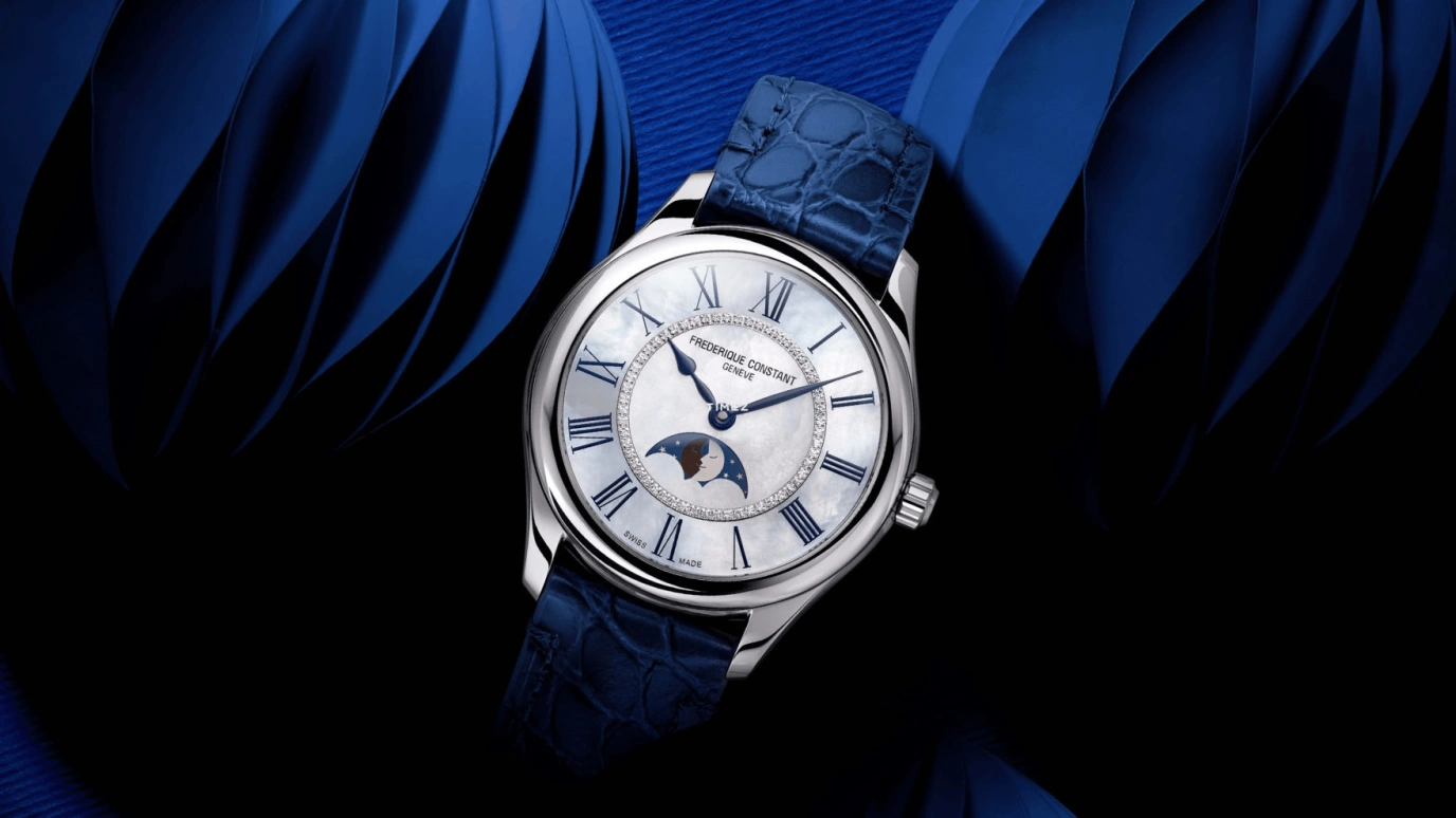Frederique Constant,Classics 36mm,36mm,Stainless Steel,White,Automatic,Moonphase,Round,FC,FC-331MPWND3B6