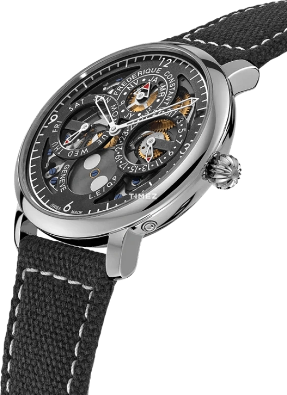 Frederique Constant,Slim Line 42mm,42mm,Stainless Steel,Grey,Automatic,Moonphase,Leap Year,Month,Date,Round,Silver,FC,FC-775PS4S6