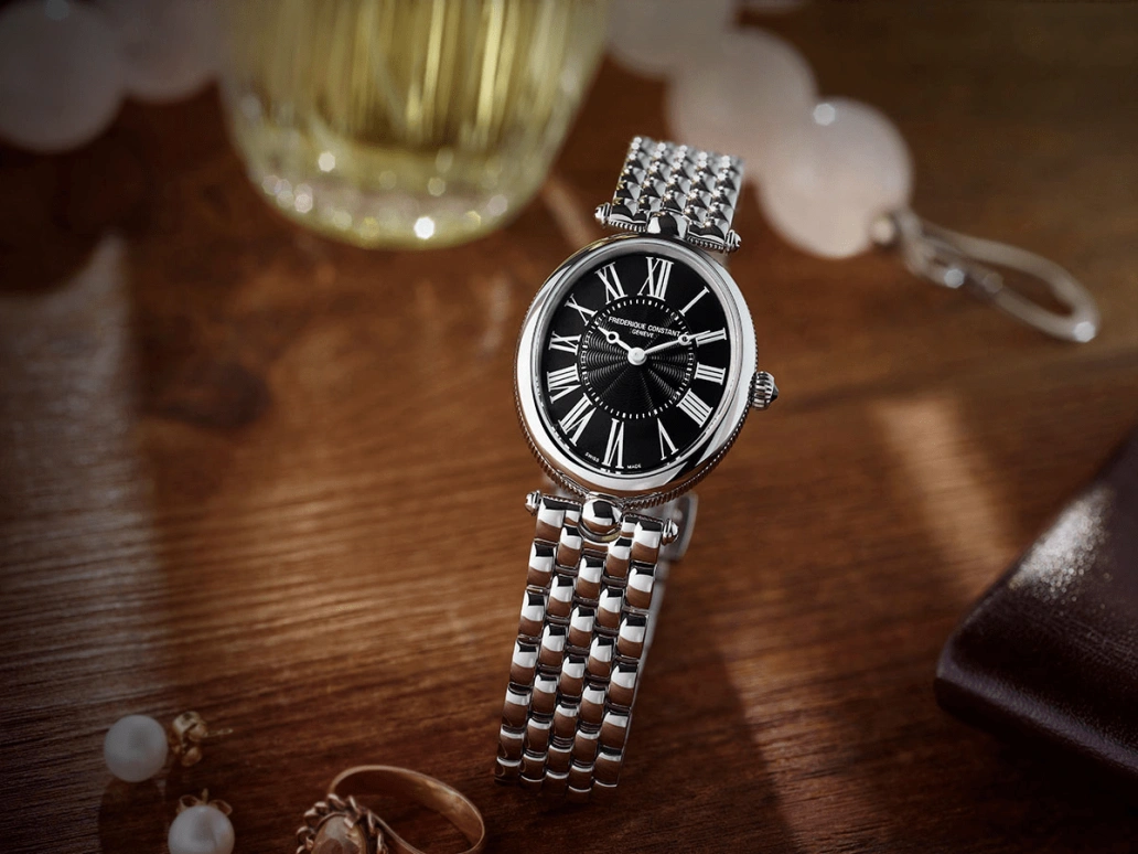 Frederique Constant,Classics 30x25mm,30x25mm,Stainless Steel,White,Black,In-house Caliber,Sapphire,Crystal Glass,Oval,FC,FC-200MPB2V6