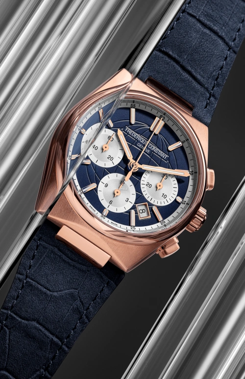 Frederique Constant,Highlife 41mm,41mm,Stainless Steel,Blue,Silver,Automatic,Chronograph,Day,FC,FC-391NS4NH4