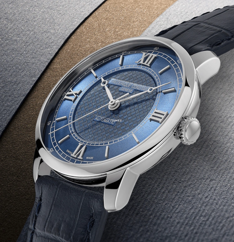 Frederique Constant,Classics 38.50mm,38.50mm,Stainless Steel,Blue,Automatic,Round,Silver,FC,FC-301N3B6