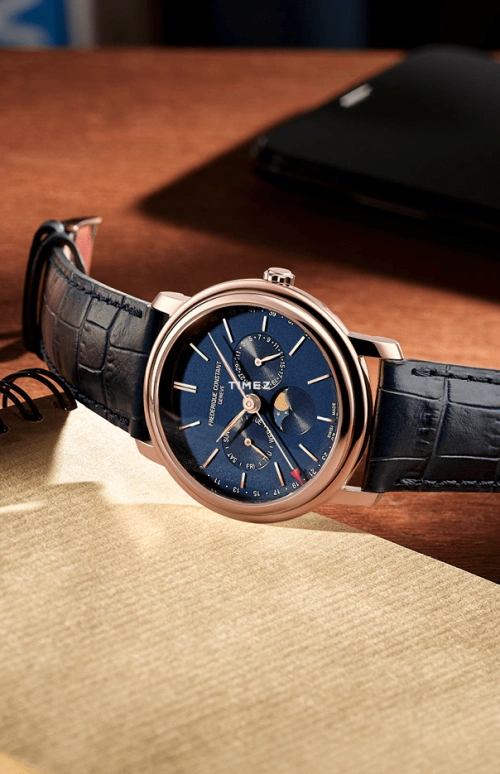 Frederique Constant,Classics 40mm,40mm,Stainless Steel,Blue,Quartz,Moonphase,Date,Day,FC,FC-270N4P4