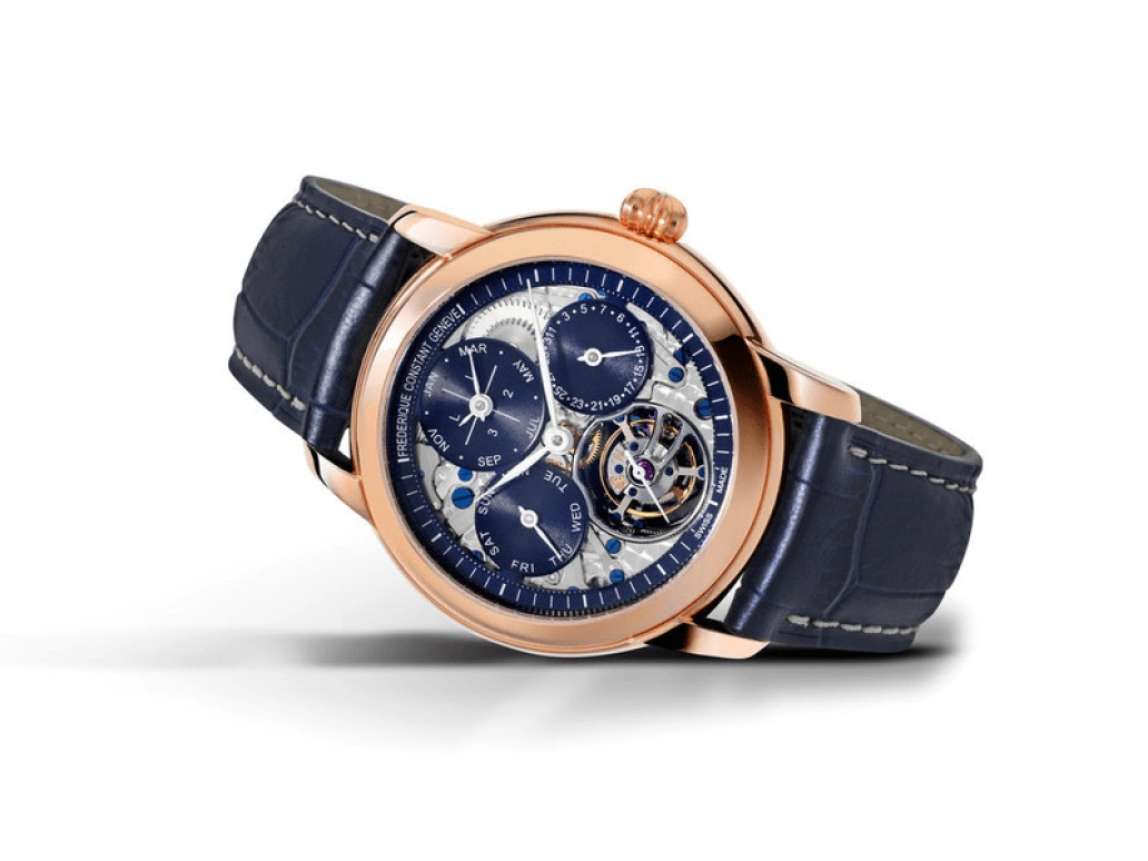 Frederique Constant,Manufacture 42mm,42mm,Rose Gold,Skeleton,Blue,Automatic,38hours,In-house Caliber,FC,FC-975N4H9