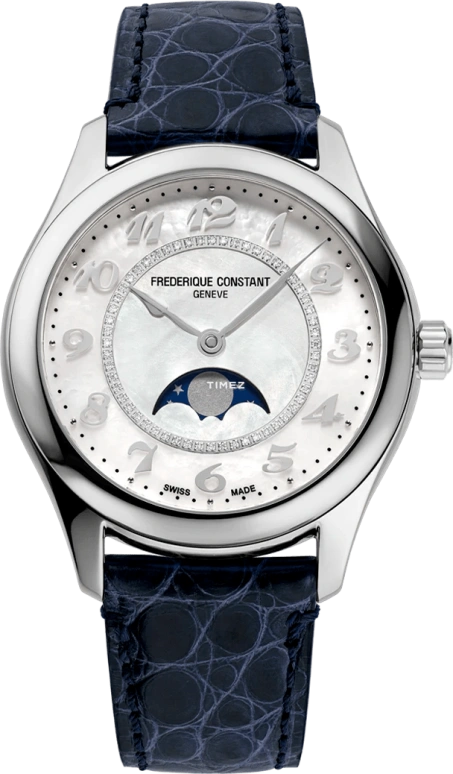 Frederique Constant,Classics 36mm,36mm,Stainless Steel,White,Automatic,Moonphase,Sapphire,Crystal Glass,FC,FC-331MPWD3B6